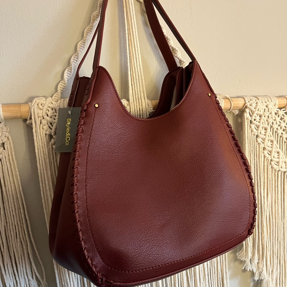 Style & Co. Women's Burgundy Shoulder Bag